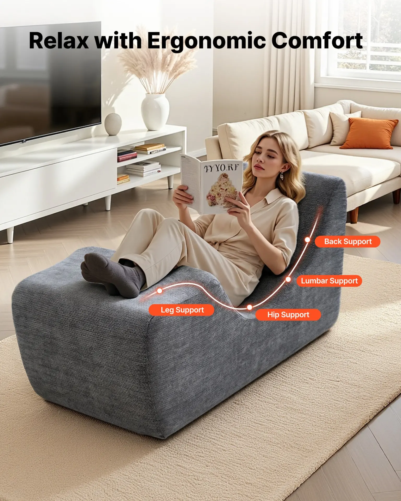 Yoga Ergonomic Chaise Lounge Chair