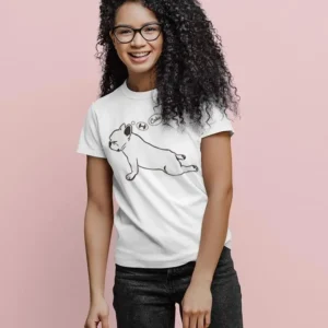 French Bulldog Yoga T-shirt (White)