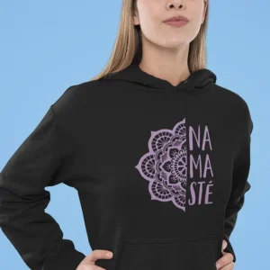 NAMASTE Flower Mandala Hoodie (Black)