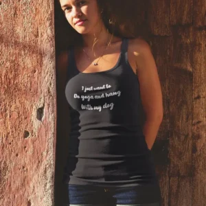Do Yoga And Hang With My Dog Tank Top (Black)