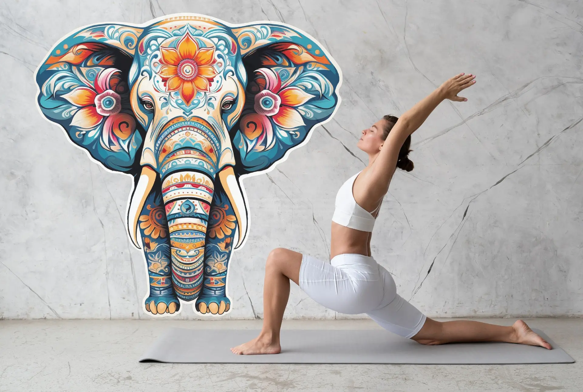 Yoga Wall Art Sticker - Removable Vinyl Animal Mural for Spiritual Yoga Lovers