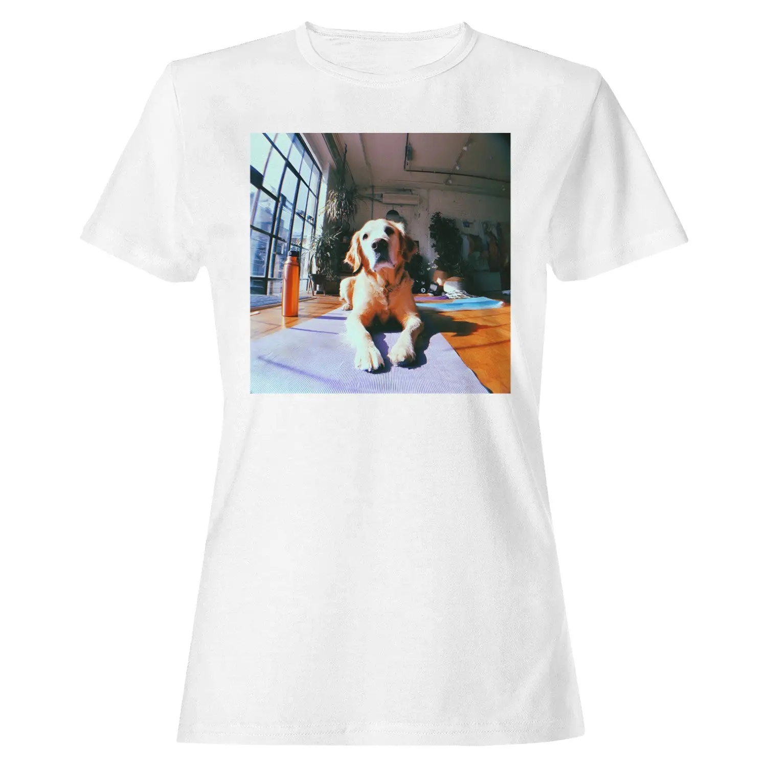 Golden Retriever Yoga Morning Sun T-shirt (White)