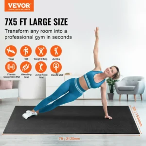 Premium Exercise Mat for Pilates, Yoga & Floor Workouts (7 ft x5 ft)