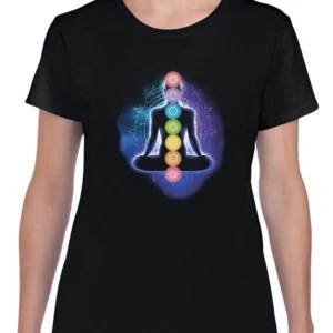All Seven Chakras Yoga Art T-shirt (Black)